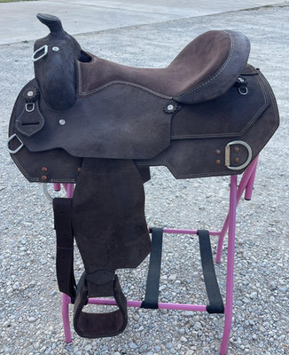 Adult Western Roughout Leather Work Saddle: Comfort Ride - 15/16/17 Inch