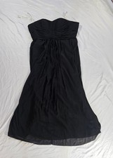 Davids Bridal F15555 Black Chiffon Strapless Bridesmaid Dress Prom Gown Size 2