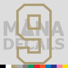 Number Nine 9 Vinyl Die Cut Decal Sticker - Jersey Sport Varsity Outline
