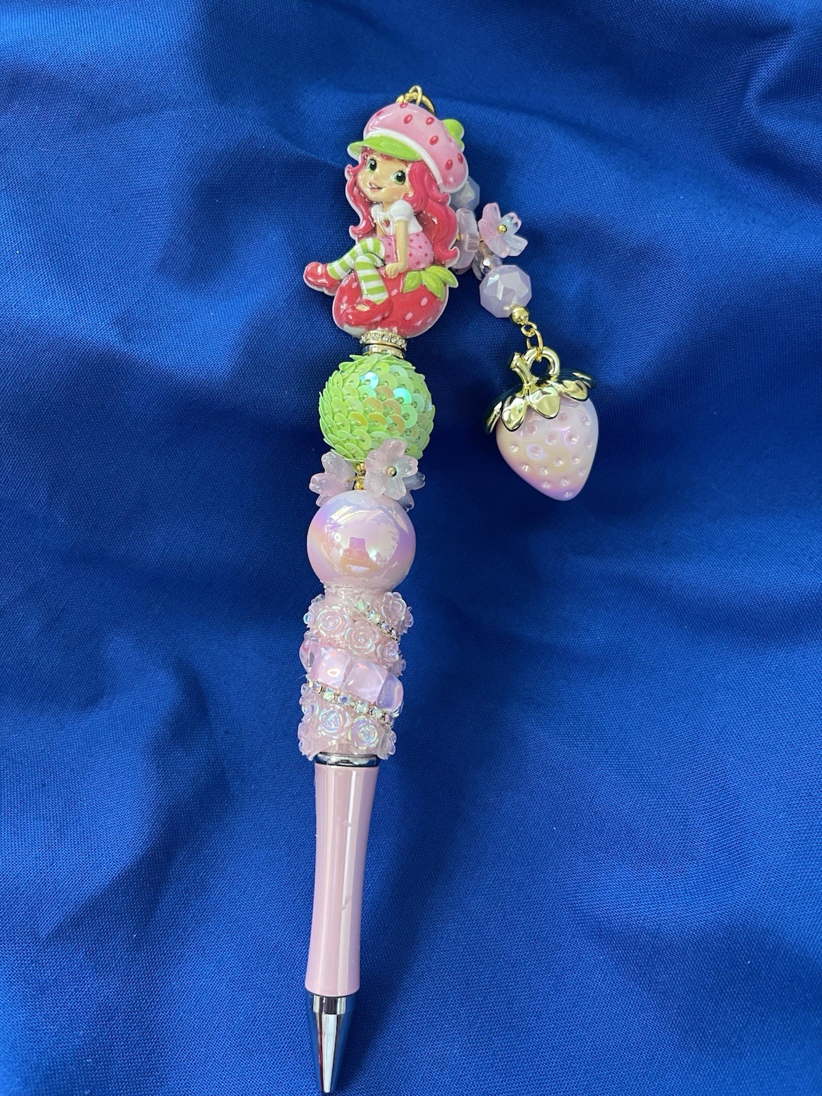 Personalized Strawberry Shortcake Beaded Pen Handmade Kawaii Gift Collectible