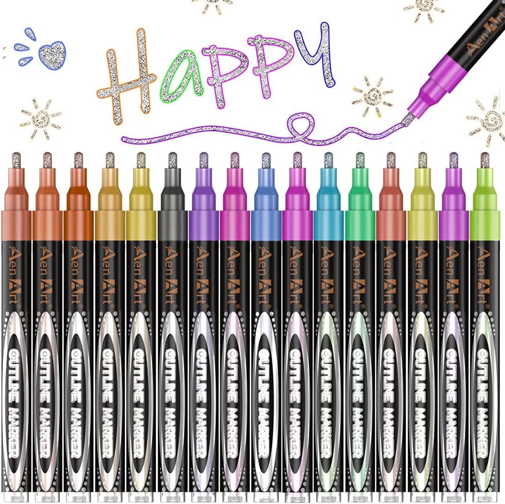 Outline Pens, Squiggles Shimmer Outline Marker Set