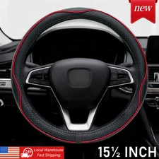 Red TRD Sport Leather Steering Wheel Cover for 2010-2024 Toyota 4Runner 5th Gen