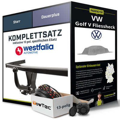 Für VW Golf V Fliessheck Typ 1K1 Anhängerkupplung starr +eSatz 13pol 03- NEU AHK
