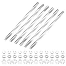 6Set M5x110mm Double Ended Stud Screws,304 Stainless Steel Rod with Nut Washer