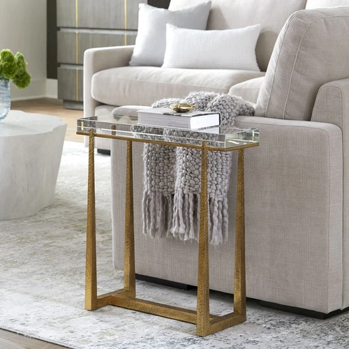 Uttermost Midas Thick Crystal Accent Table - Picture 1 of 6