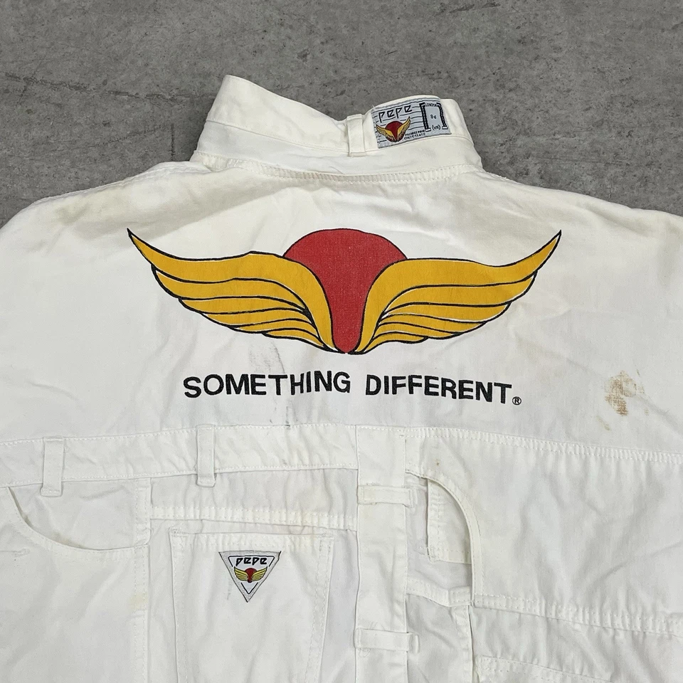 Chaqueta Denim Bomber Vintage Pepe Jeans Mediana Blanca Reversible Años 90 Muestra 1 de 1 Foto 4 de 4