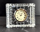 Vintage Waterford Crystal Rectangular Desk Clock 3" Made in Ireland Signed