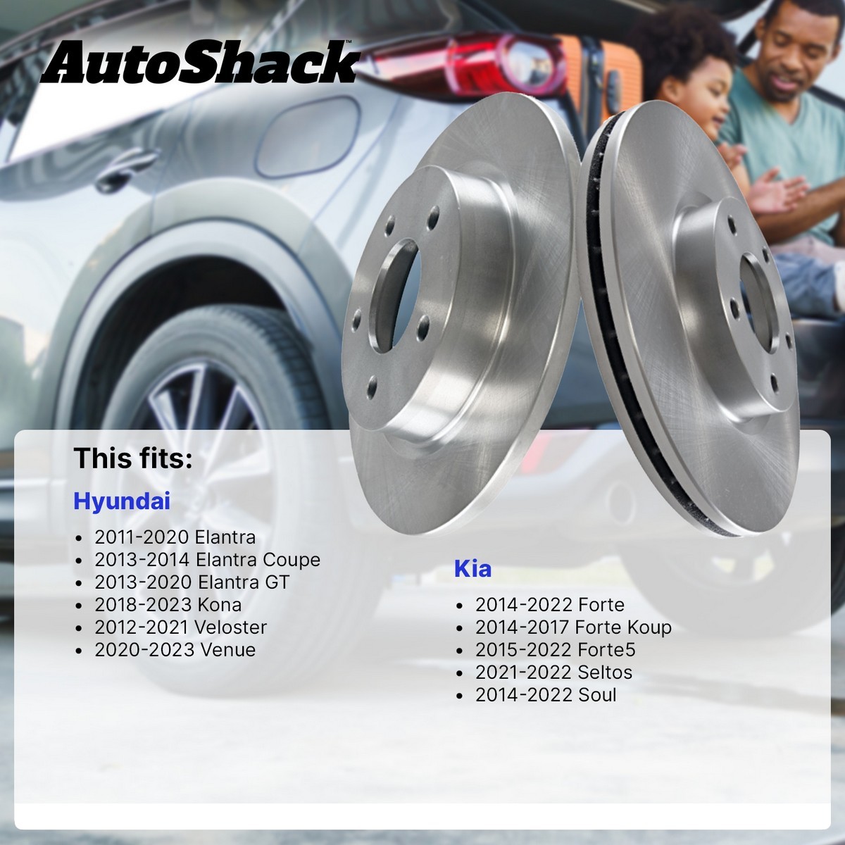 Front Drilled & Slotted Brake Rotors + Ceramic Pads Kit For Hyundai Elantra, Veloster, Kia Forte 5 thumbnail image
