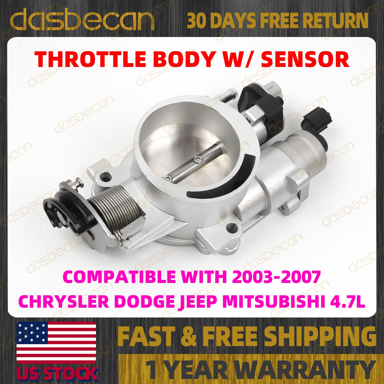 Throttle Body For Dodge Ram 1500 Pickup Durango Dakota 4.7L 2003-2007 5114397AA
