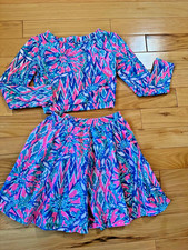 Lilly Pulitzer Carlita Crop Top Skort 2 Piece Set Shake It Up XXS Women