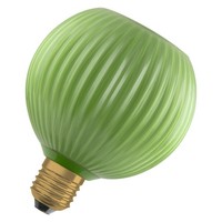 Deko Leuchtmittel LED E27 GrüN Ø 12,5 Cm 2700 K 300 Lm Riffelglas Retro Lampe