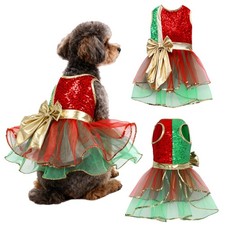 Dog Cat Christmas Dress Luxury Christmas Costume Tulle Pet Dress Photo Shoot