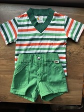  RARE Vtg Sears Winnie The Pooh 2 Pc Green And White Shirt Shorts Set Sz 4/5