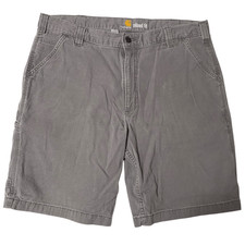 Carhartt RUGGED FLEX RELAXED FIT CANVAS WORK SHORTS 38 Gravel Grey