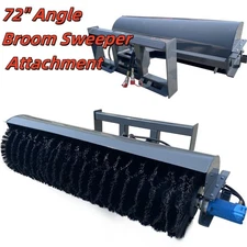 AGT Skid Steer Heavy Duty Power Angle Broom Sweeper 72" Attachment