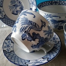 2 Tazze Da Tè Inglesi Con Zuccheriera Fine 800'