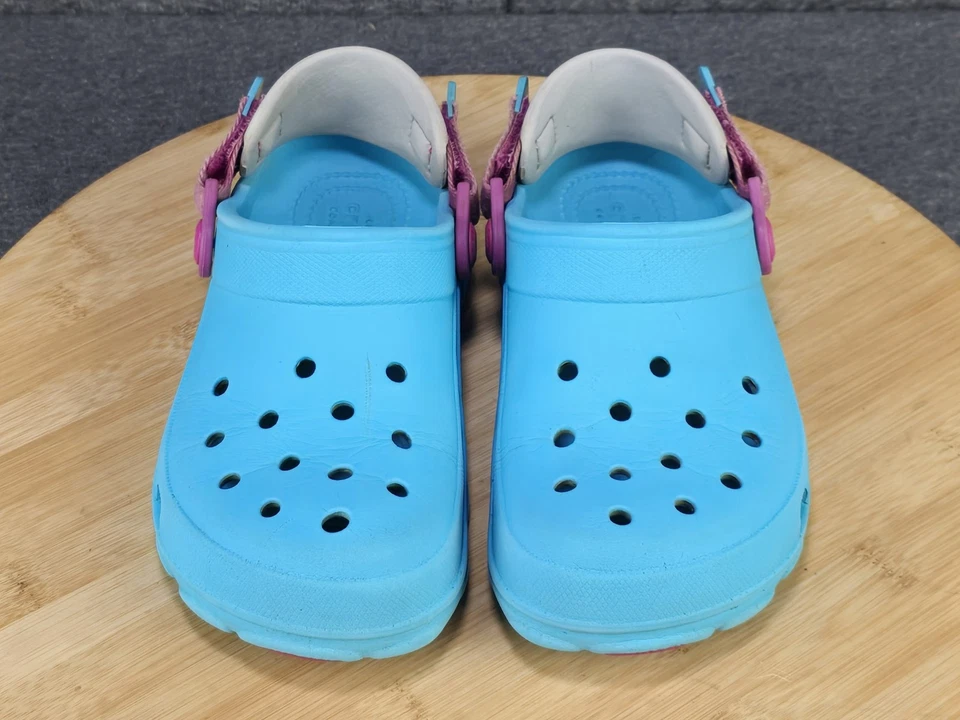 Crocs Classic All Terrain Clogs Juniors Size 3 Shoes Kids Aqua Blue Pink Girls - Image 3 of 4