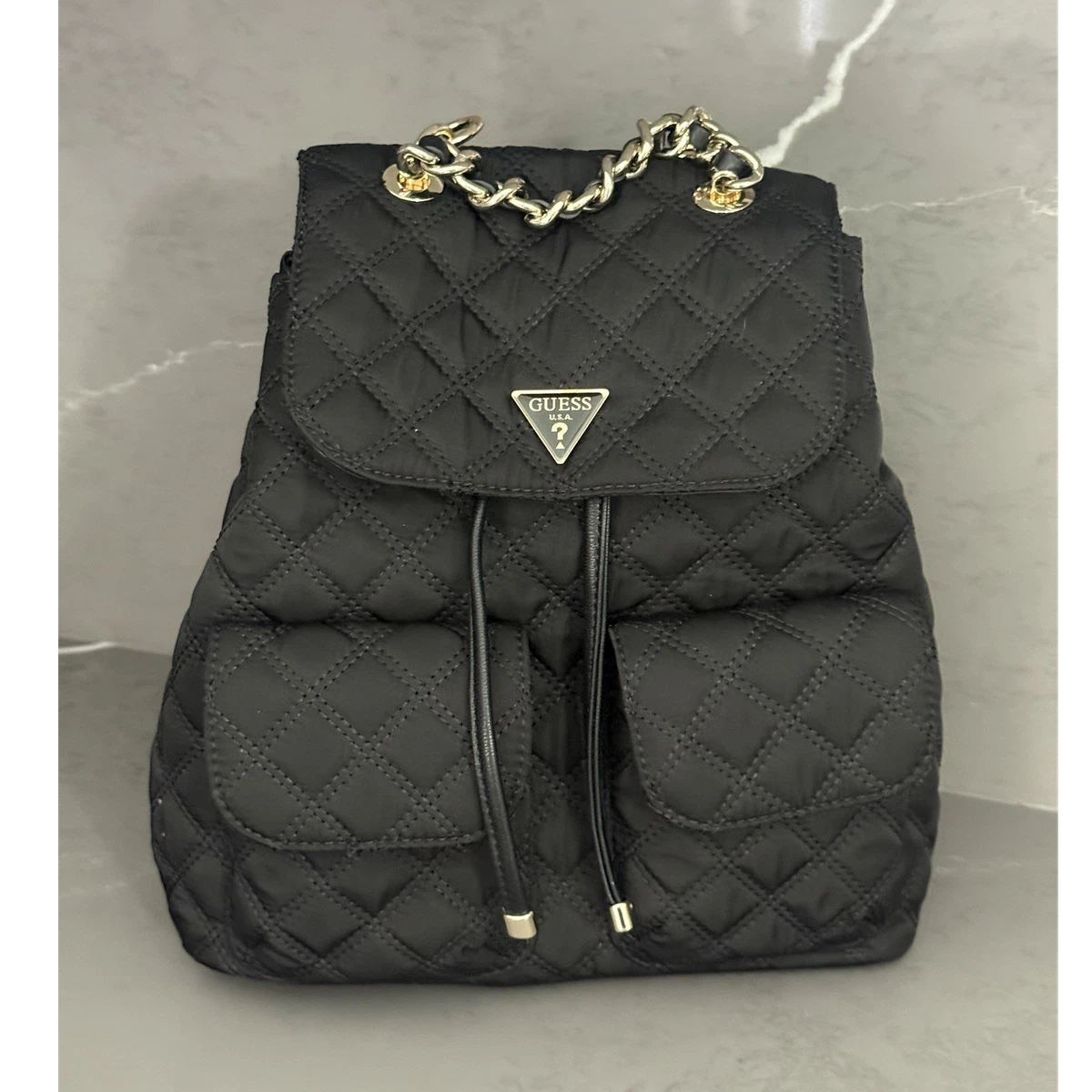 GUESS Benfield Ella 15Hx12Wx5D Backpack Travel Bag Faux Leather Coin Purse‎ NWT GUESS Backpack Black Bags & Handbags for Women for sale | eBay main image 2