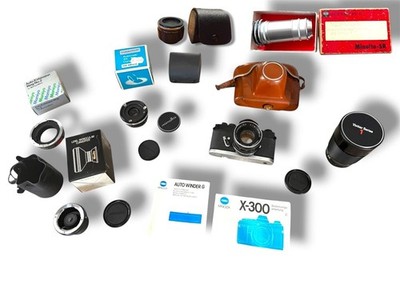 Minolta SR-1 Set - Auto Rokkor 55mm f/2 - Vivitar Series 1 200mm -Rare Converter