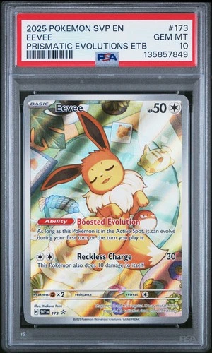 2025 Pokemon Black Star Promo Eevee #173 GEM MT PSA 10 Prismatic Evolutions ETB