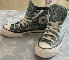Converse Chuck Taylor All STAR Glitter High Top Size 5 Worn A Few Times Green