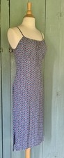 Uncivilized Little Blue Sundress Floral Rayon Crepe Straps Cute Flattering Fit M