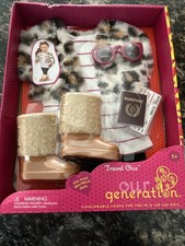 18" Doll Our Generation Outfit Travel Chic w/ Passport, Fur Jacket  Boots