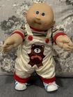 1986 Vintage Cabbage Patch Kids Boy in HTF  Teddy Bear Overalls CPK HM 9 Bald