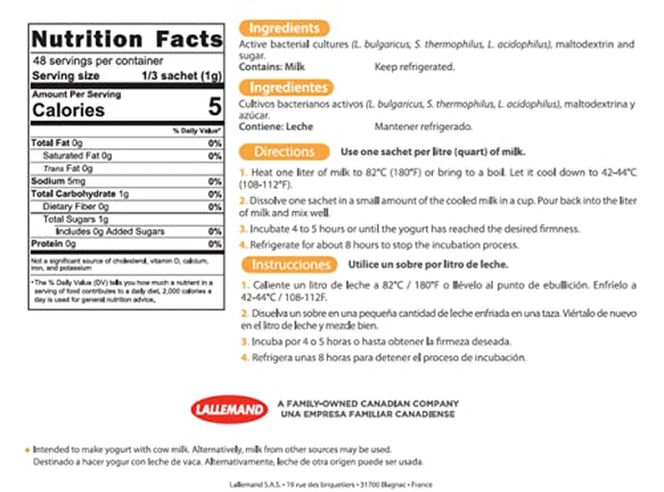 Yogur Yogur Starter (Paquete de 16) - Hacer yogur en casa - Cultura inicial - Todo Foto 3 de 4