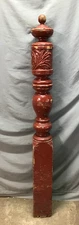 Antique VTG Decorative Turned Engraved Hardwood Newel Post 5x39 Old 1207-25B