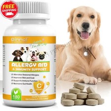 Allergy Chew Supplement for Dogs, Seasonal Allergy, Skin  Coat, Gut Ct. 180