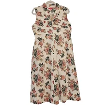 April Cornell Large Floral Sleeveless Maxi Cottage Core Dress