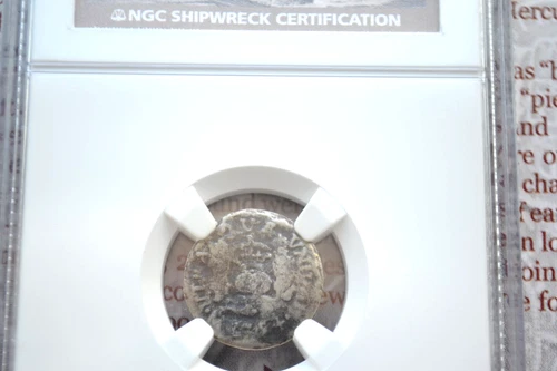 1754 Mexico 1/2 R Pillar 90% Silver El Cazador Shipwreck NGC Cert Genuine, COA