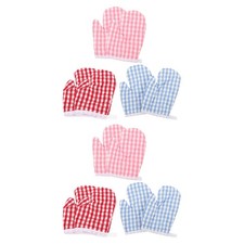 6Pair Kids Cooking Oven Mitts Heat Resistant Gloves For Kitchen Baking
