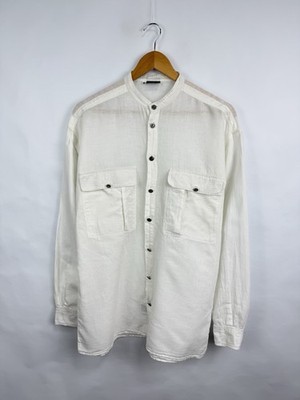 🇮🇹 Vintage 90s Gianni Versace Versus Linen Shirt Made Italy Size