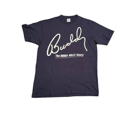 Vintage 1990 s The Buddy Holly Story Promo Tee Sz. XL Black Peggy Sue Oh, Boy