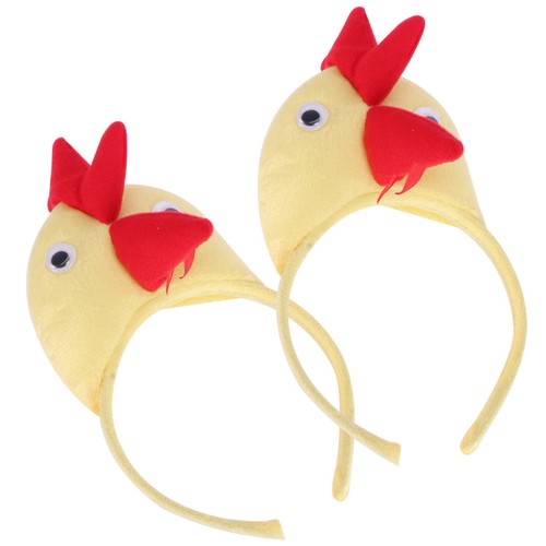 2pcs Masquerade Chicken Hair Performance Performance Coiffe Party Decor Yellow - Zdjęcie 12 z 12