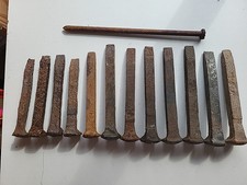 VTG Antique Authentic Railroad Spikes Industrial Steampunk W/ Rust Patina x12
