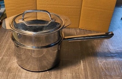 CUISINART 2.5 QT SAUCEPAN W/ LID & DOUBLE BOILER INSERT 