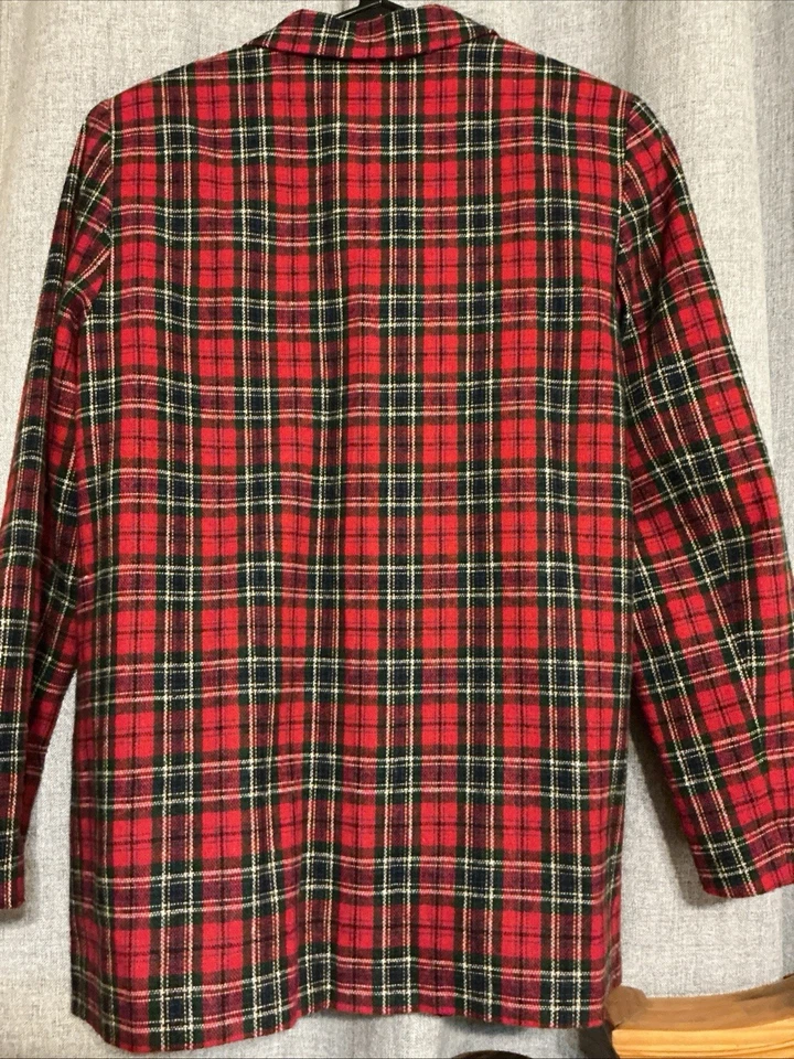 Traje Blazer Norton Mcnaughton Mujer Talla 6 Mezcla de Lana Rojo Chaqueta a Cuadros Forrada De Colección Foto 4 de 4