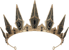 Black Gothic Crown, Witch Evil Queen Crown for Cosplay Halloween
