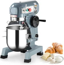 15 QT Commercial Food Mixer, 600W 3 Speeds Adjustable Electric Food Mixer