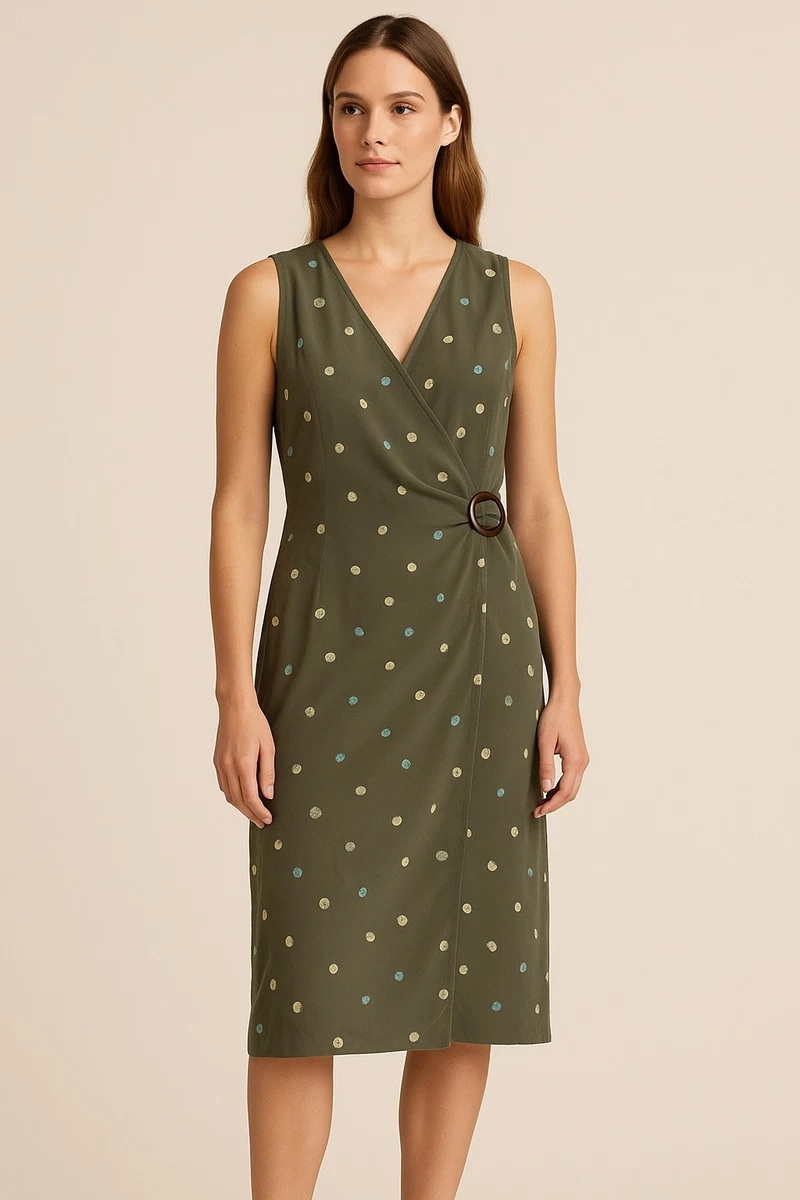 Haut Vintage En Soie Dana Buchman - Taille US 12 - Imprimé Animalier - Manches Longues