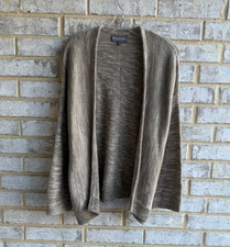 Michael Stars Long Sleeve Open Front Brown/Gold/Silver Cardigan Sweater Size S