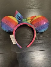 Authentic Disney Ears In Rainbow Sequins