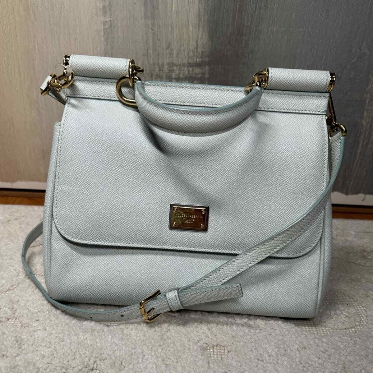 ハンドバッグ Dolce&Gabbana SICILY MEDIUM LEATHER HANDBAG DOLCE & GABBANA light blue Leather Medium Miss Sicily Top