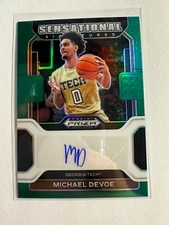 K140,240 - 2022-23 Panini Prizm Sensational Auto Prizms Green #48 Michael Devoe