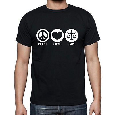 Peace Love Law Court Cop Detective Balance Crime Good Bad T shirt tee