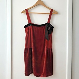 burnt orange silk dress