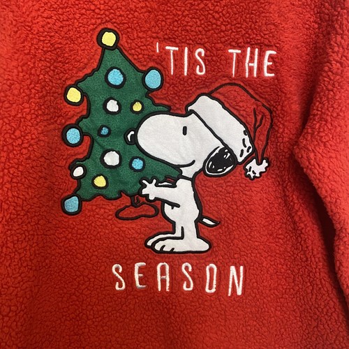 Peanuts the season Sherpa pull over sweater youth extra large Holiday - Picture 3 of 10